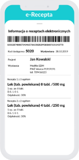 Informacje o receptach elektronicznych